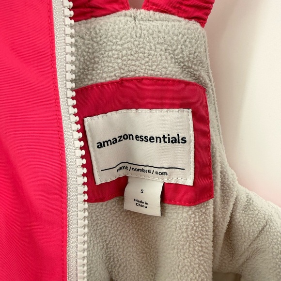 Amazon Essentials Youth Snow Bib Overalls Hot Pink Size Small Fleece Lined - Picture 6 of 6